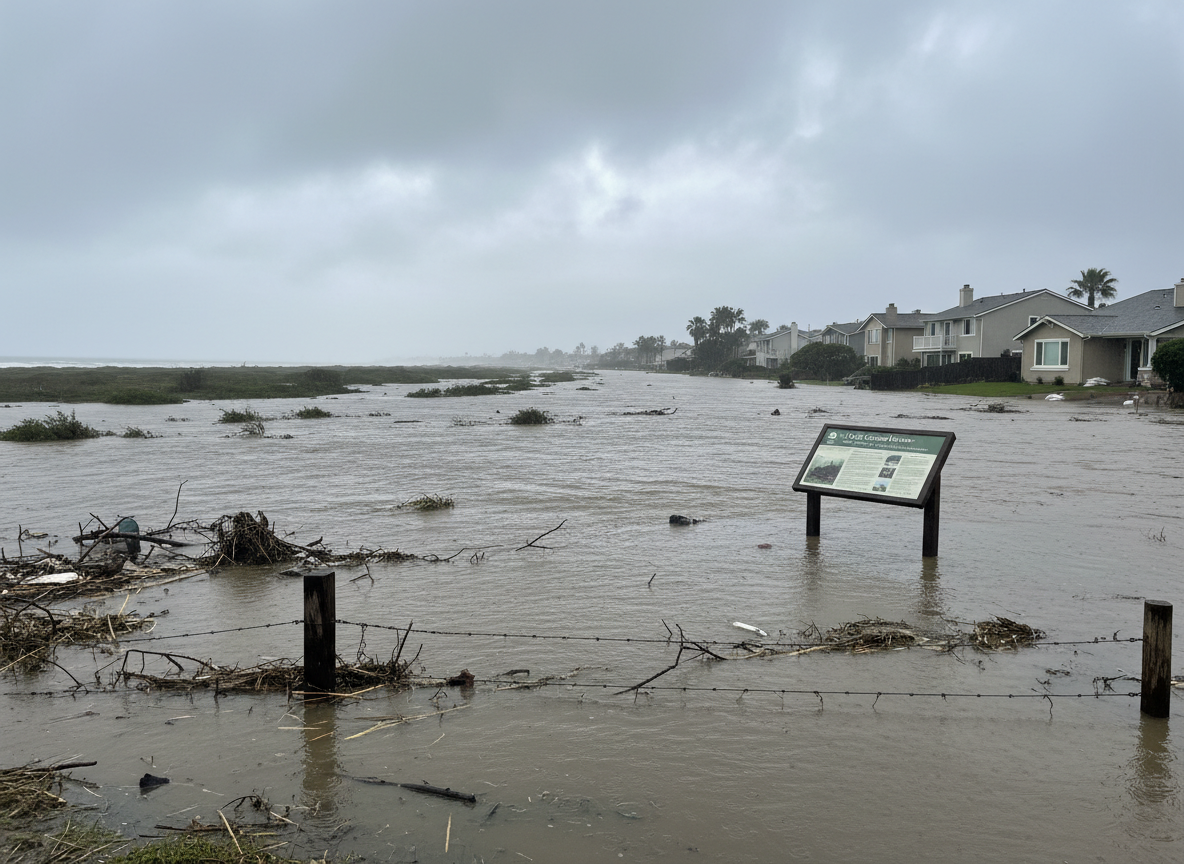 Winter Rain And Flood Risks Near San Elijo Lagoon